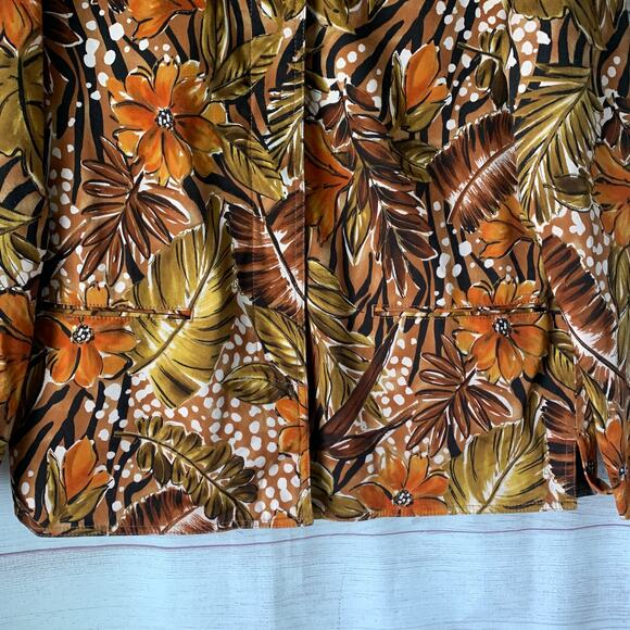 Laura Ashley Floral Blazer Jacket Earthtone Button Up Long Sleeve Size M - Picture 4 of 16